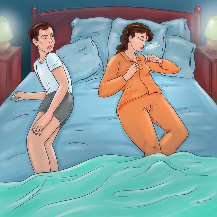 Ngủ riêng sẽ giúp cho giấc ngủ của các cặp vợ chồng không bị gián đoạn. Ảnh: Bright side