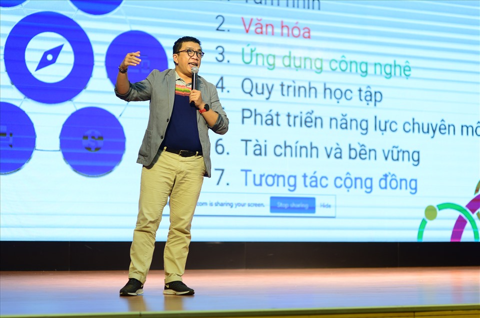 Ông Bung Trần chia sẻ về 7 cấu thành của quá trình chuyển đổi số trong giáo dục.