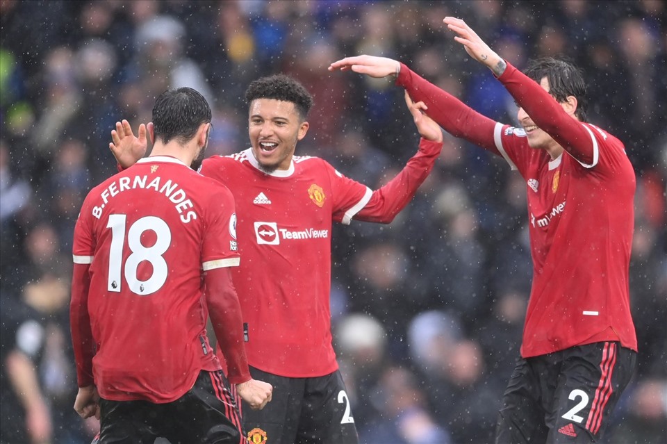 Trận thắng Leeds mang lại sự hứng khởi lớn cho Man United. Ảnh: AFP