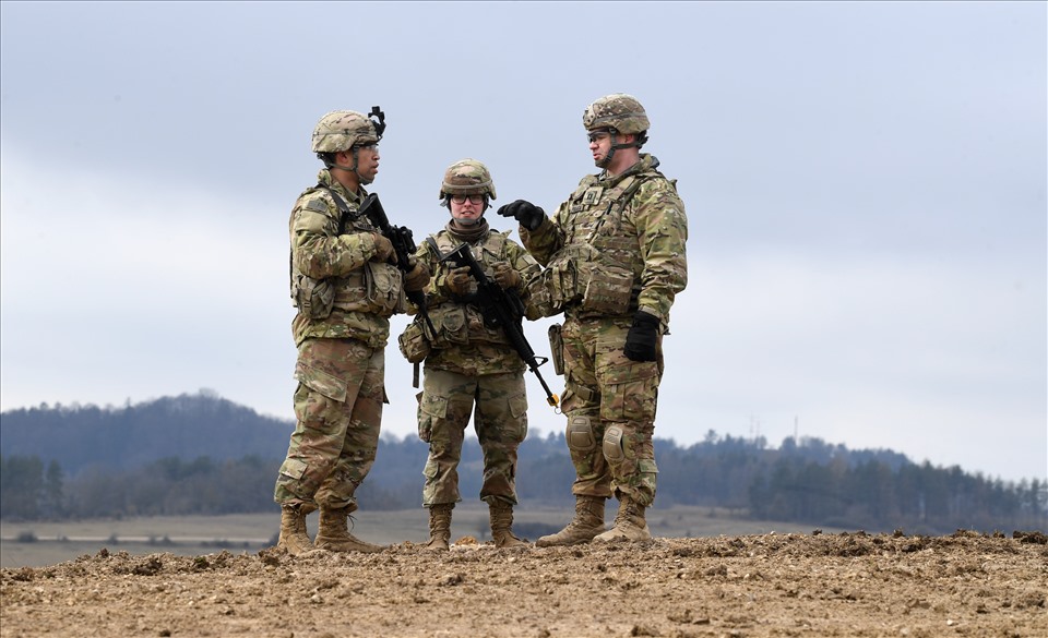 Các binh sĩ Mỹ trong khu vực huấn luyện quân sự ở Grafenwoehr, miền nam nước Đức. Ảnh minh họa. Ảnh: AFP