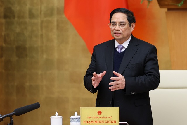 Thủ tướng Chính phủ Phạm Minh Chính phát biểu kết luận cuộc họp. Ảnh: Nhật Bắc