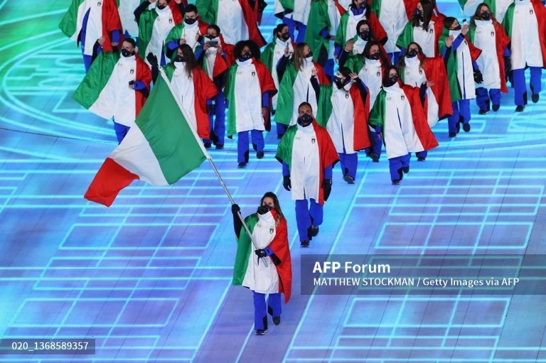 Đoàn vận động viên Italia. Ảnh: AFP