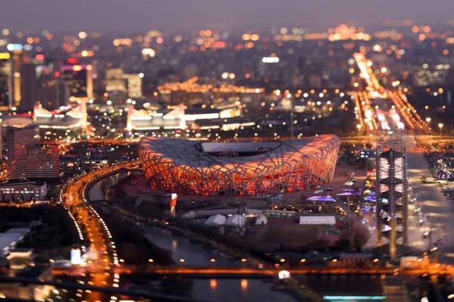 Khung cảnh sân vận động Tổ Chim - nơi diễn ra lễ khai mạc Olympic Bắc Kinh 2022. Ảnh: Website Olympic