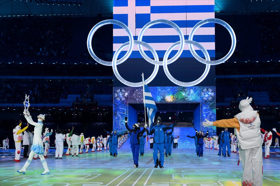 Hy Lạp là đoàn thể thao đầu tiên của cuộc diễu hành. Ảnh: Olympic