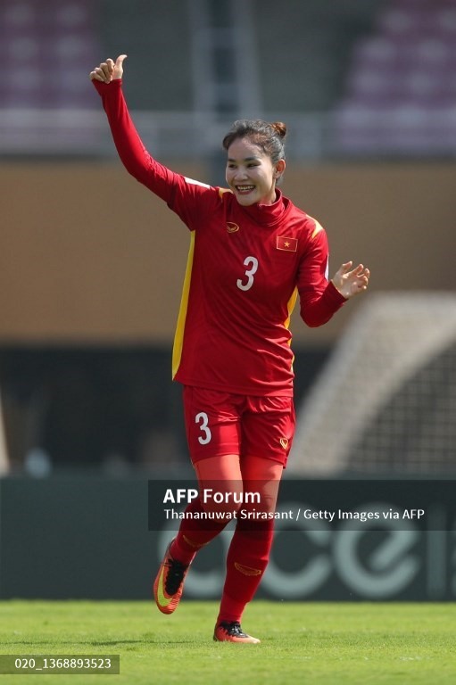 Bàn thắng của Chương Thị Kiều giúp tuyển nữ Việt Nam có thêm động lực tràn lên tấn công trong khoảng thời gian thi đấu tiếp theo. Ảnh: AFP