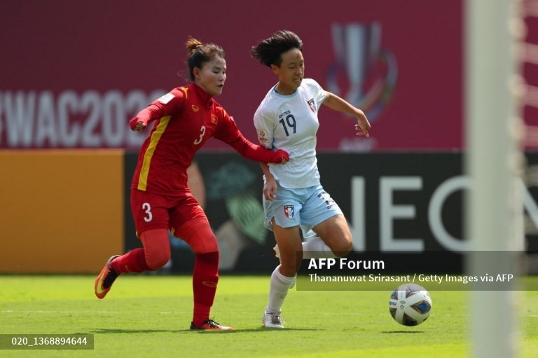 Trung vệ Chương Thị Kiều nhận tin buồn sau khi tuyển nữ Việt Nam giành vé dự World Cup 2023. Ảnh: AFP