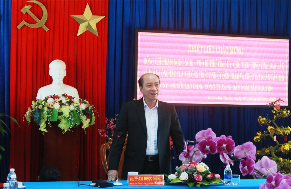 Chủ tịch UBND tỉnh Đắk Lắk Phạm Ngọc Nghị phát biểu chỉ đạo. Ảnh: Bảo Trung