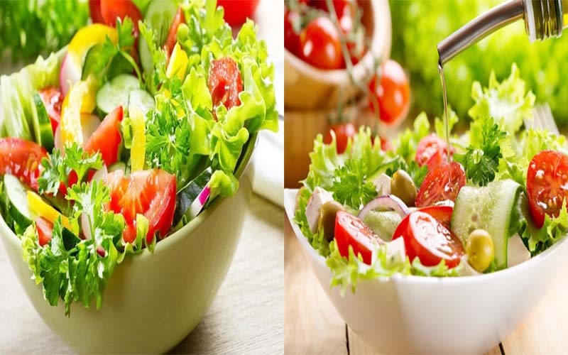 Salad rau củ: Bạn có thể kết hợp nhiều loại rau củ khác nhau nhưng nên chọn những cây họ đậu. Bởi đây là 1 nguồn chất xơ rất tốt và giúp bạn no lâu. Chất xơ trong rau củ quả tươi làm chậm quá trình tiêu hóa giúp bạn cảm thấy no lâu, ít thèm ăn và hạn chế đường huyết tăng cao.