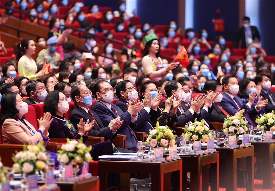 Các vị lãnh đạo, nguyên lãnh đạo Đảng, Nhà nước tham dự phiên khai mạc Đại hội.