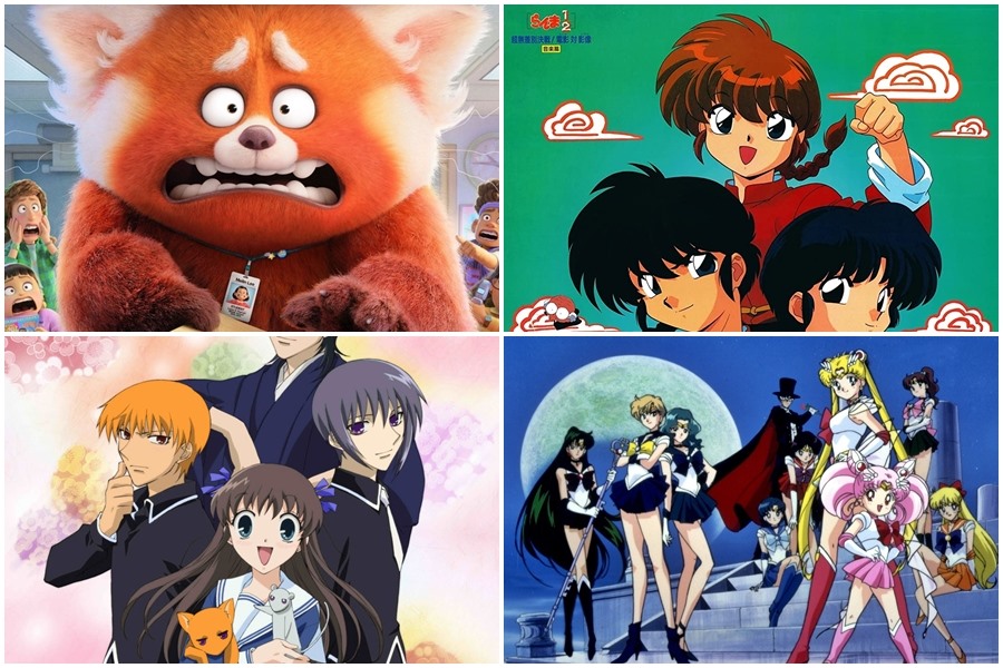 “Turning Red” được lấy cảm hứng từ “Ranma 1/2“, “Fruits Basket” và “Sailor Moon“. Đây đều là những bộ anime lớn lên cùng đạo diễn Domee Shi. Ảnh: CMH.