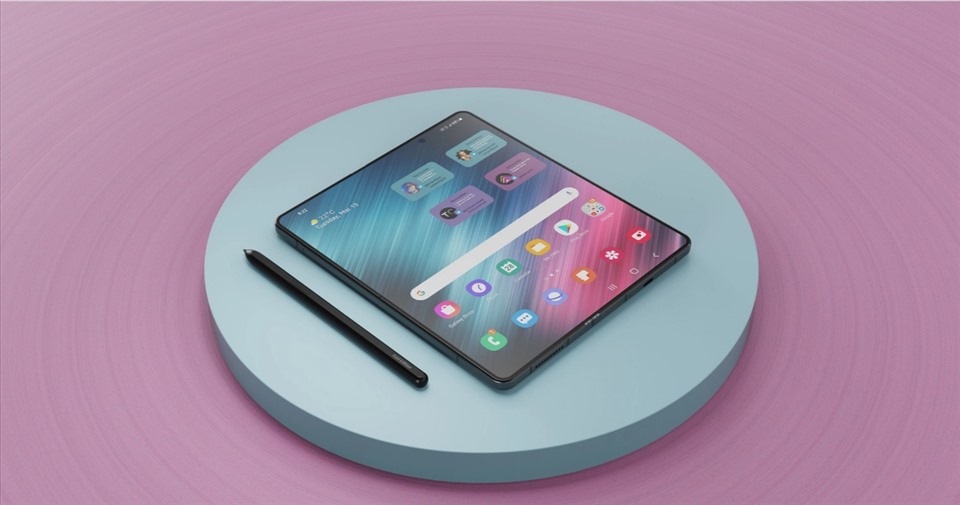 Mẫu điện thoại mới của Samsung được những chuyên gia dựng bằng công nghệ 3D. Ảnh chụp màn hình