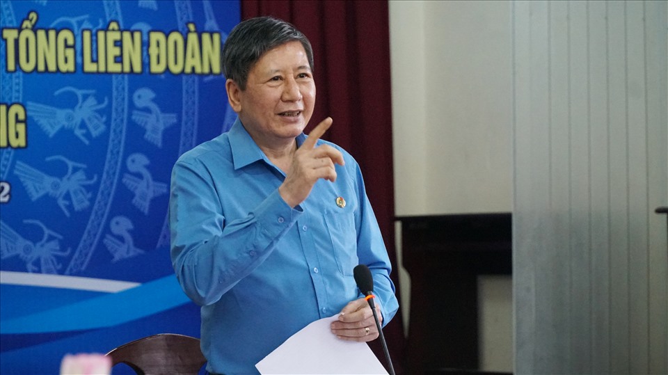 Phó Chủ tịch Thường trực Tổng LĐLĐ Việt Nam Trần Thanh Hải kết luận hội nghị. Ảnh: Tạ Quang.