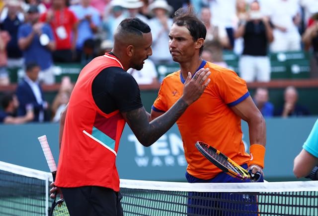Nadal vẫn cho thấy tinh thần thi đấu tuyệt vời dù rơi vào thế khó. Ảnh: ATP Tour