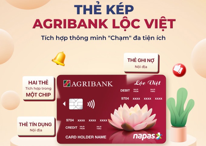 Sản phẩm “thẻ kép” Lộc Việt của ngân hàng Agribank. Ảnh: N.H