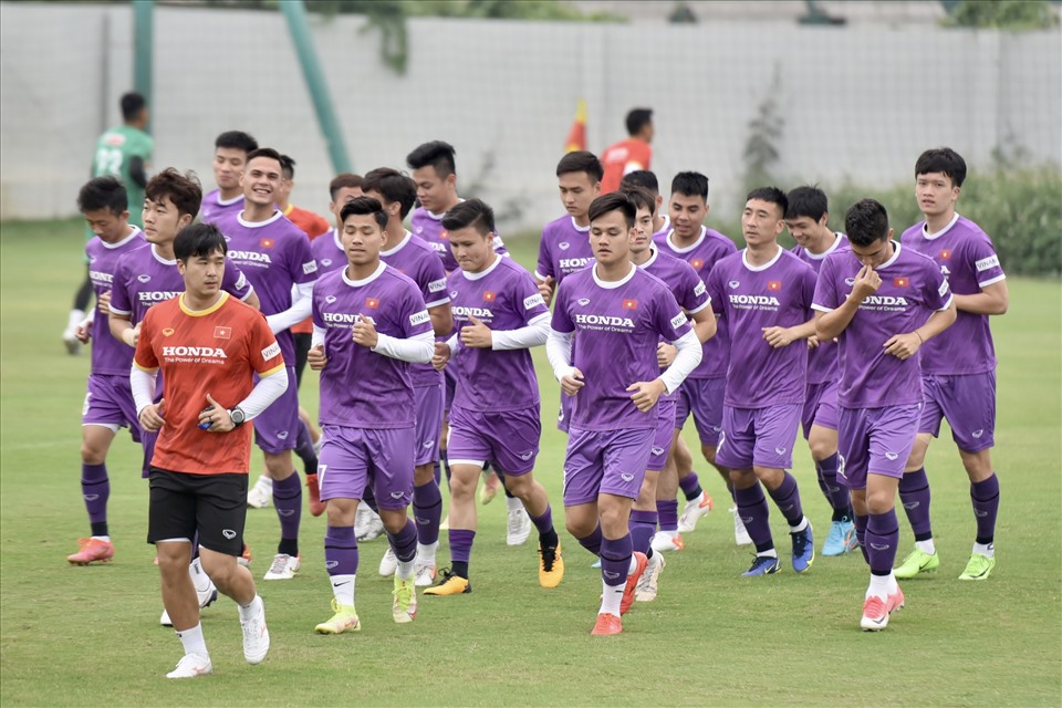 Tuyển Việt Nam đang hướng đến 2 trận cuối cùng tại vòng loại World Cup 2022. Ảnh: Minh Hiếu