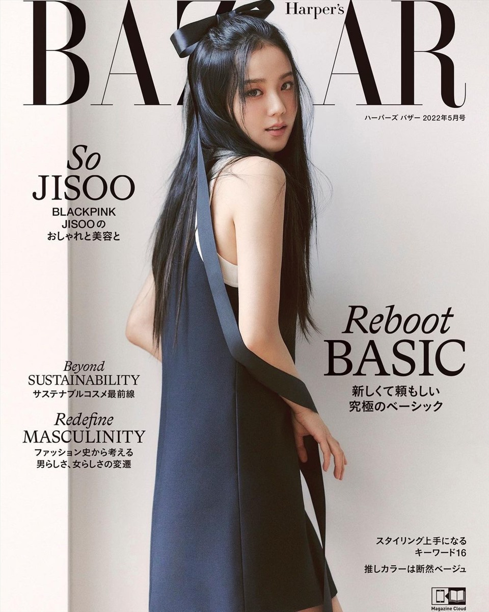 Jisoo xuất hiện trên trang bìa tạp chí Harper's Bazaar Nhật Bản số tháng 5, được phát hành vào ngày 19.3.2022. Nữ ca sĩ diện bộ sưu tập Xuân/Hè 2022 của Dior - thương hiệu Jisoo làm đại sứ toàn cầu từ năm 2021. Thành viên Blackpink cũng có cuộc phỏng vấn với Harper's Bazaar xoay quang câu chuyện những sở thích cá nhân và quan điểm về thời trang.