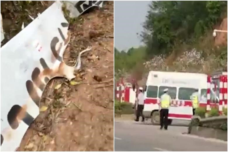 Máy bay của China Eastern Airlines chở 132 người bị rơi ở vùng núi phía nam Trung Quốc ngày 21.3. Ảnh: AFP, ảnh chụp màn hình