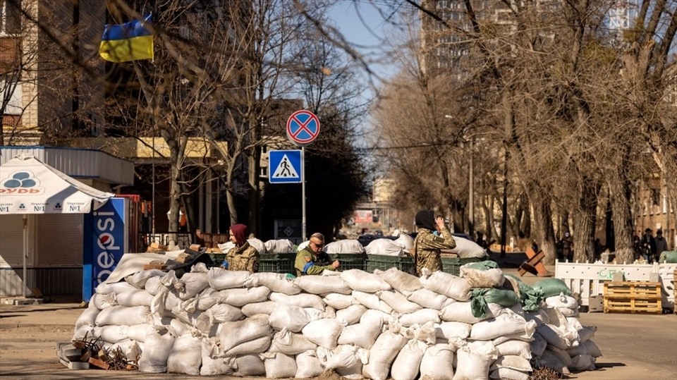 Quân đội Ukraina ở thủ đô Kiev ngày 21.3.2022. Ảnh: AFP