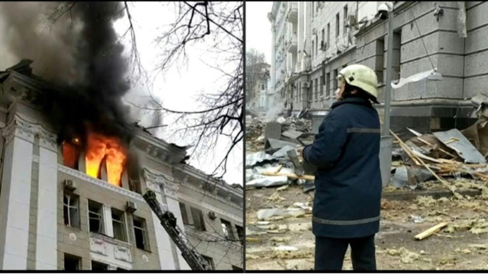 Kharkiv - thành phố lớn thứ 2 của Ukraina - đang trải qua các đợt bắn phá ác liệt. Ảnh: AFP