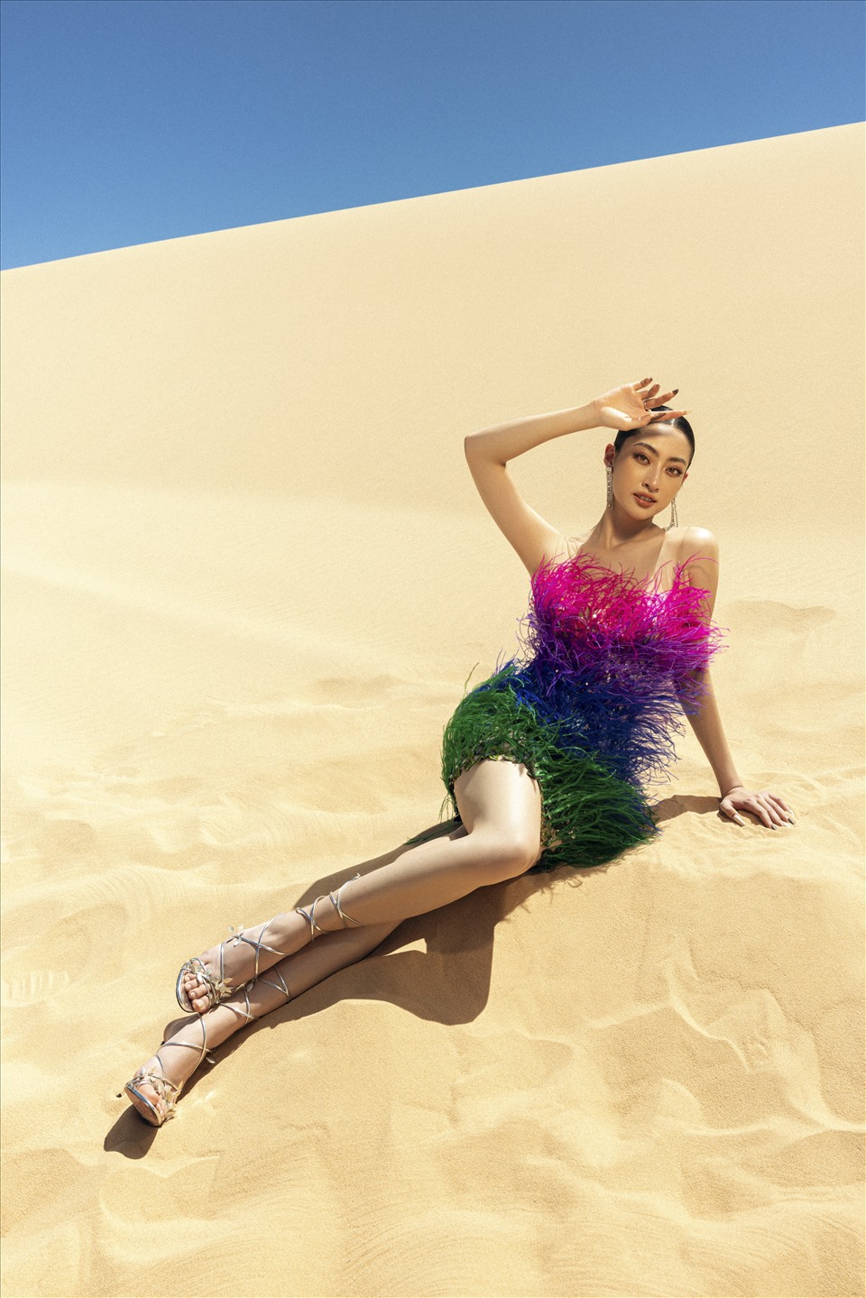 Bộ ảnh “Sa Vũ” được khán giả đánh giá là “một bức tranh sa mạc từ 8 loại chất liệu và kỹ thuật thêu khác nhau”, với sự công phu trong bố cục, phối hợp chất liệu và màu sắc để tạo nên những tác phẩm thời trang đầy chất thơ.