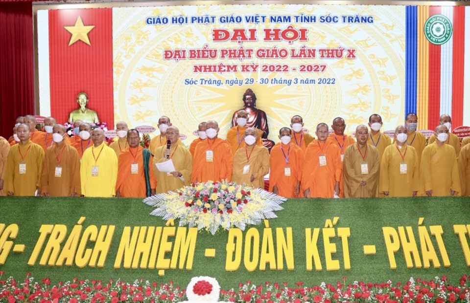 Ban Trị sự GHPG Việt Nam tỉnh Sóc Trăng nhiệm kỳ 2022 - 2027 ra mắt. Ảnh: Phạm Đông