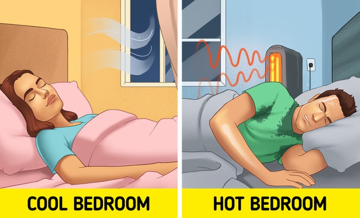 Vào ban đêm, nhiệt độ cơ thể giảm nhẹ để báo hiệu đã đến lúc đi vào giấc ngủ. Tuy nhiên, nếu bật lò sưởi trong phòng ngủ, cơ thể sẽ ấm hơn và gây tình trạng mất ngủ. Hơn nữa, lò sưởi tạo ra rất nhiều carbon monoxide, có thể gây hại cho sức khỏe nếu sử dụng quá lâu.