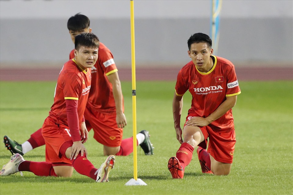 Các cầu thủ thuộc biên chế câu lạc bộ Hà Nội sẽ hội quân muộn cùng đội tuyển Việt Nam. Ảnh: VFF