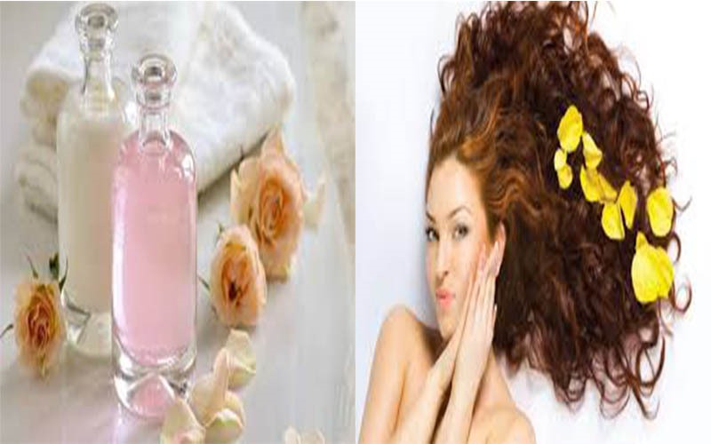 Nước hoa hồng: Nước hoa hồng giúp phục hồi độ bóng và mang lại hương thơm nhẹ nhàng cho mái tóc. Xịt một ít nước hoa hồng lên tóc khi bạn cảm thấy khô, dùng tay vuốt nhẹ. Tóc bạn sẽ có mùi thơm nhẹ nhàng của hoa hồng.