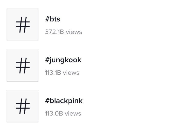 Jungkook đứng thứ 2 trong top 3 Hashtags nghệ sĩ Hàn Quốc/Kpop được xem nhiều nhất trên Tiktok. Ảnh: Allkpop