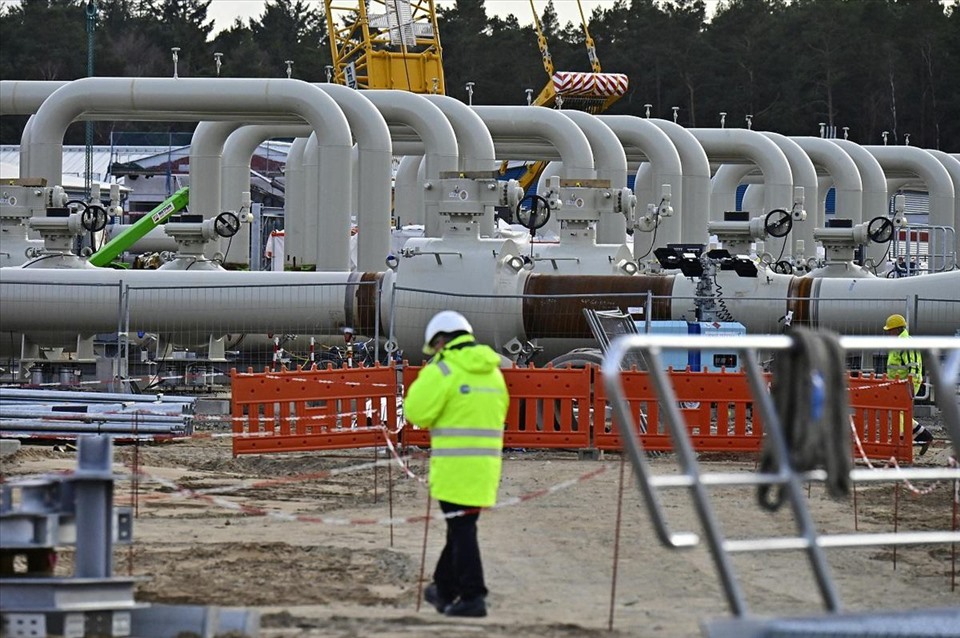 The Nord Stream 2 gas pipeline from Russia to Germany has been completed but has not yet been licensed for operation.  Photo: AFP