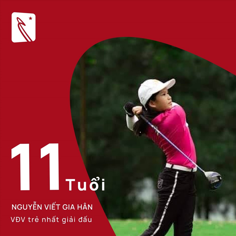 Nguyễn Viết Gia Hân là golfer trẻ tuổi nhất (11) tại Giải Vô địch Golf Quốc gia 2022 - Cúp VinFast. Ảnh: VGA Tour