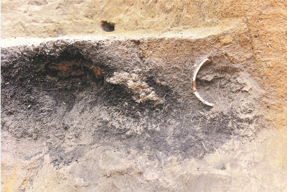 Có nơi còn phát hiện dấu tích than tro, cùng với nhiều hạt gạo đã cháy thành than.