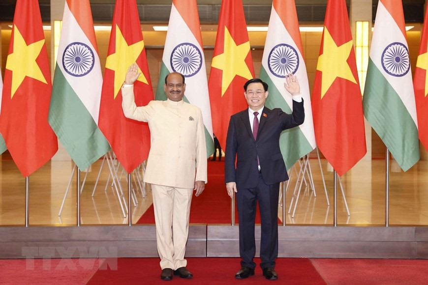 Đây là chuyến thăm Việt Nam đầu tiên của Chủ tịch Hạ viện Ấn Độ Om Birla kể từ khi nhậm chức. Ảnh: TTXVN