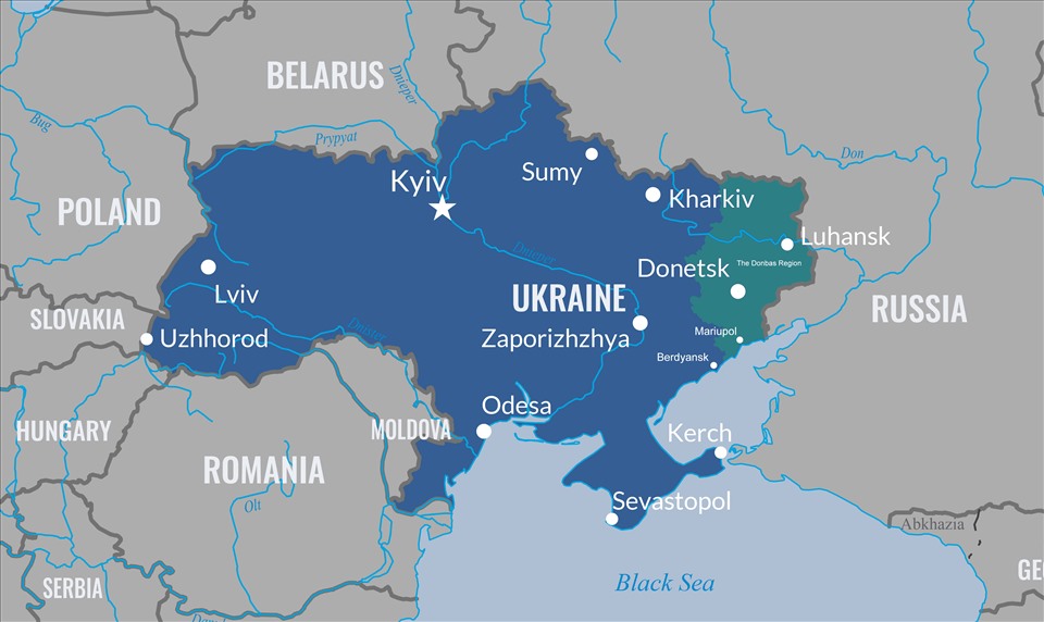 Vùng Donbass ở miền đông Ukraina. Ảnh: BQP Mỹ