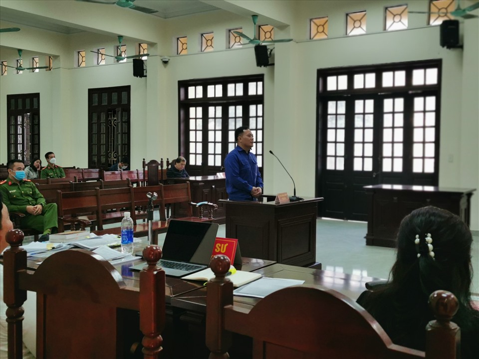 Bị cáo Nguyễn Đình Biên tại tòa chiều ngày 20.4. Ảnh: ĐH