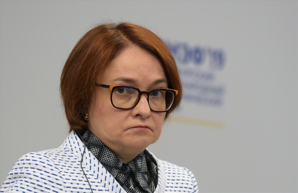 Thống đốc ngân hàng trung ương Nga Elvira Nabiullina. Ảnh: AFP