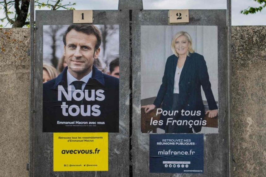 Tổng thống Pháp đương nhiệm Emmanuel Macron sẽ tranh luận với ứng viên cực hữu Marine Le Pen. Ảnh: AFP