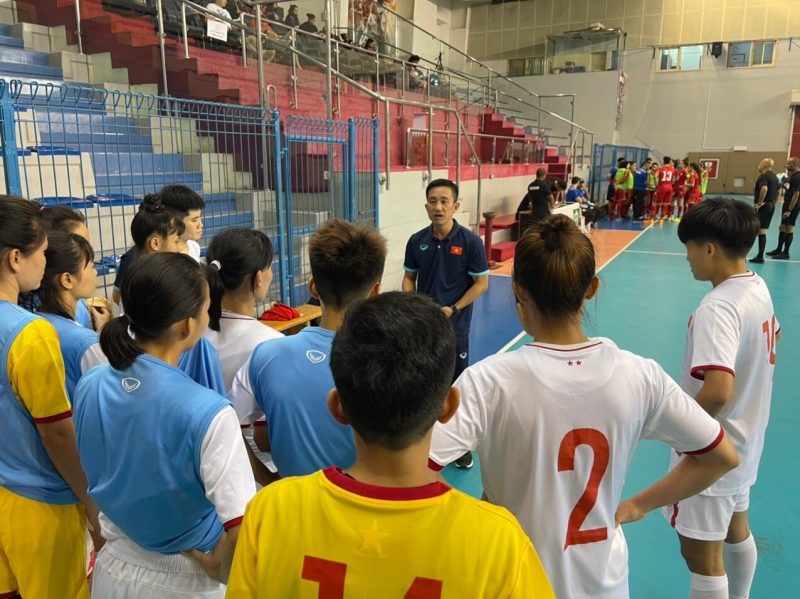 Tuyển futsal Việt Nam giành chiến thắng 4-3 trước Bahrain 1 trong trận giao hữu đầu tiên. Ảnh: VFF