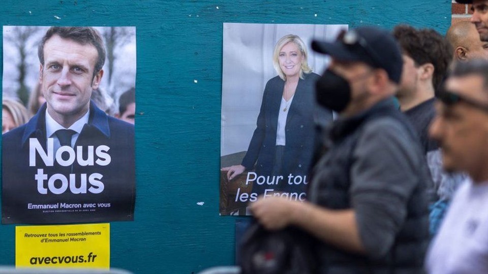 Ông Emmanuel Macron và bà Marine Le Pen tái đấu trong cuộc bỏ phiếu ngày 24.4. Ảnh: AFP