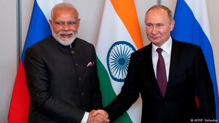Indian Prime Minister Narendra Modi and Russian President Vladimir Putin.  Photo: AFP