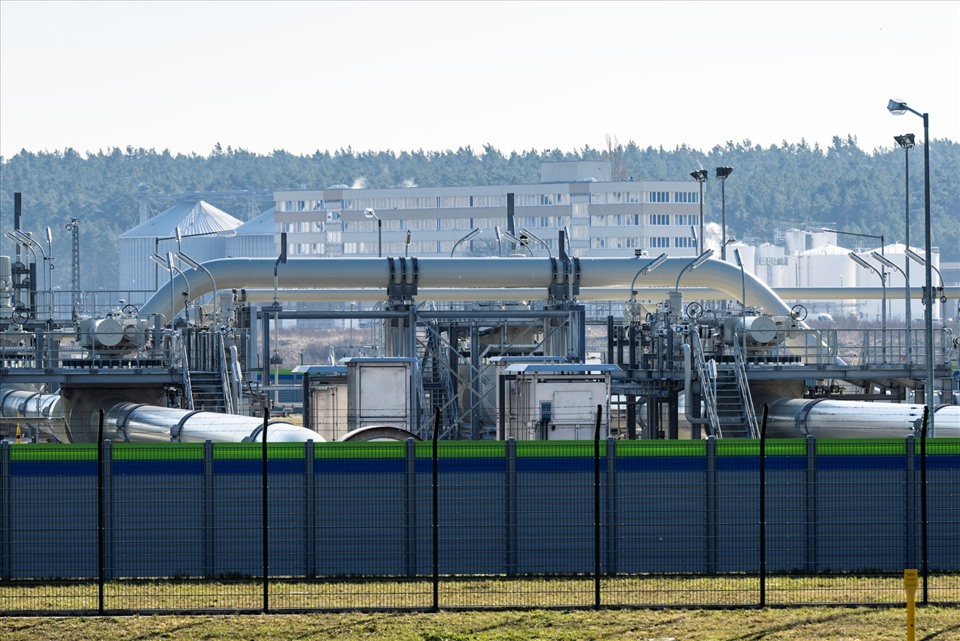 A view of the Nord Stream 2 gas pipeline receiving station in Lubmin on the Baltic coast of Germany.  Photo: AFP