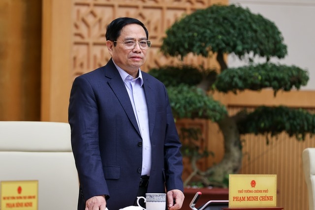 Thủ tướng Phạm Minh Chính phát biểu kết luận phiên họp. Ảnh: Nhật Bắc