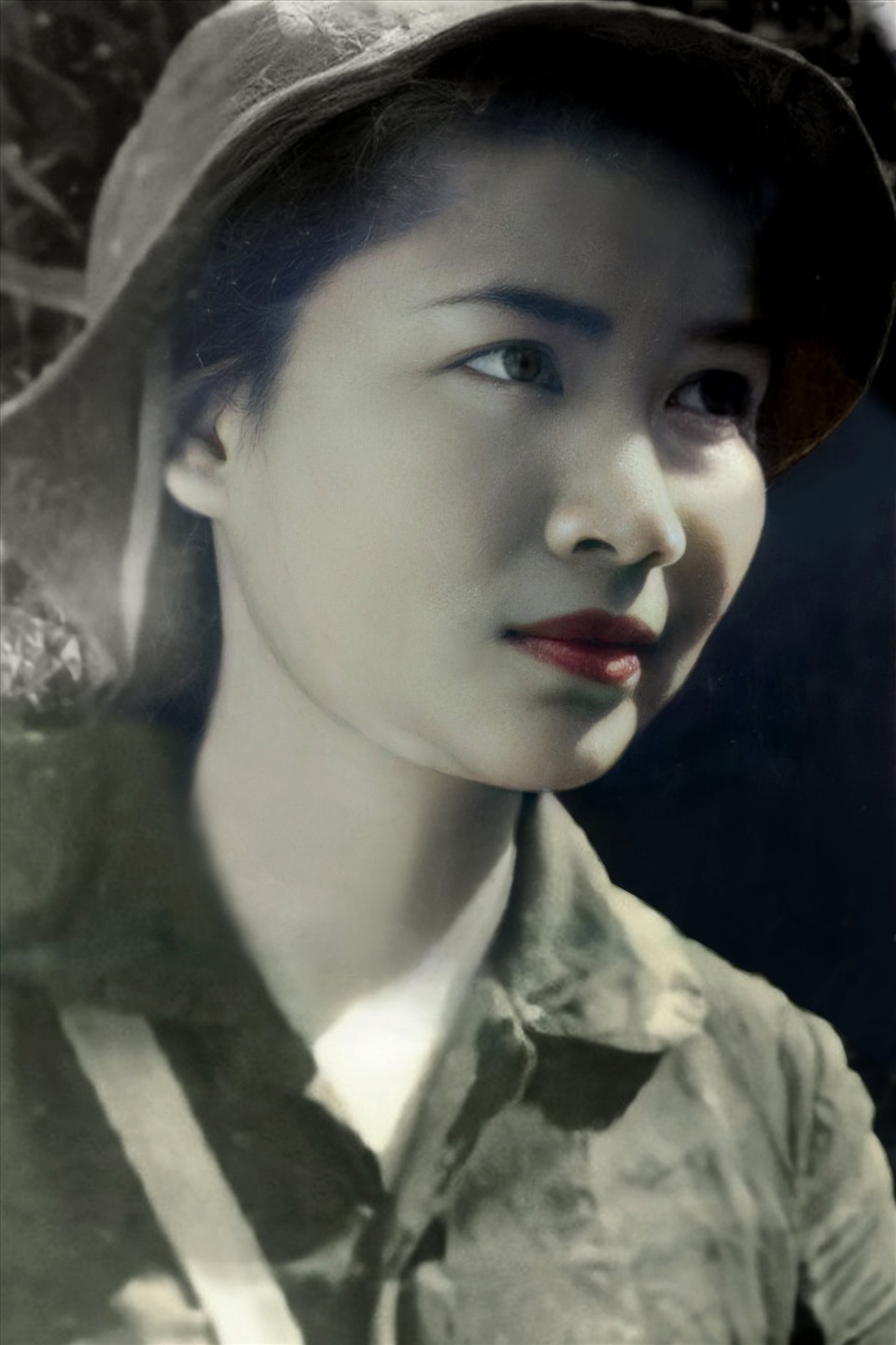 Bức ảnh chân dung của nhà báo, liệt sỹ Phạm Thị Ngọc Huệ sau khi được ông Huy chỉnh sửa.