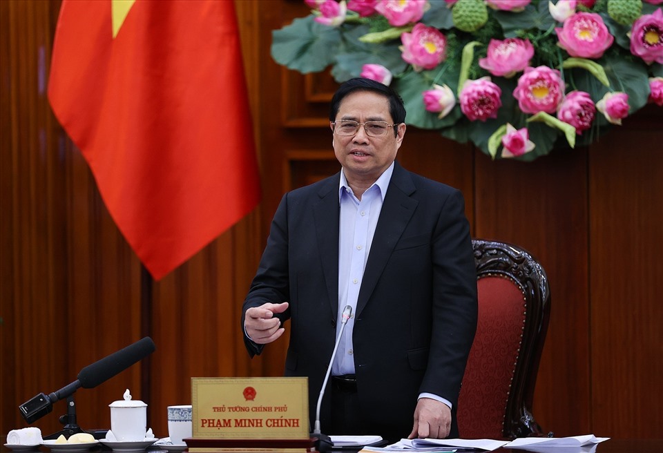 Thủ tướng Chính phủ Phạm Minh Chính chủ trì cuộc họp. Ảnh: Dương Giang