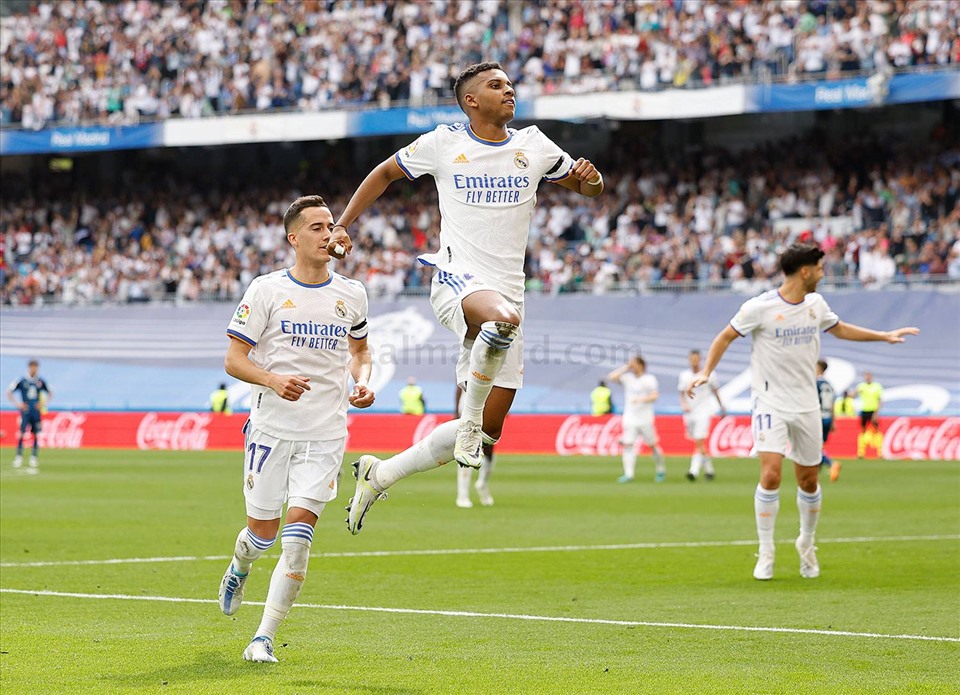 Rodrygo Goes lập cú đúp bàn thắng trong hiệp 1. Ảnh: Real Madrid