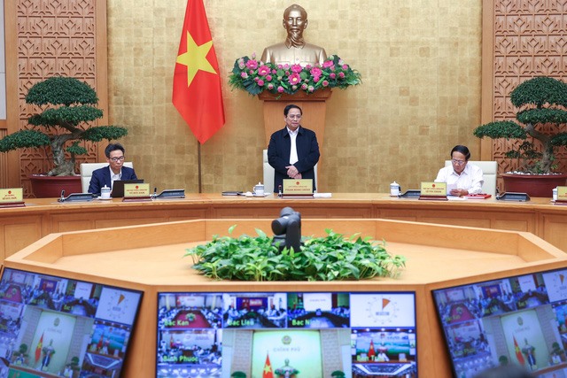 Thủ tướng Phạm Minh Chính chủ trì hội nghị. Ảnh: Nhật Bắc