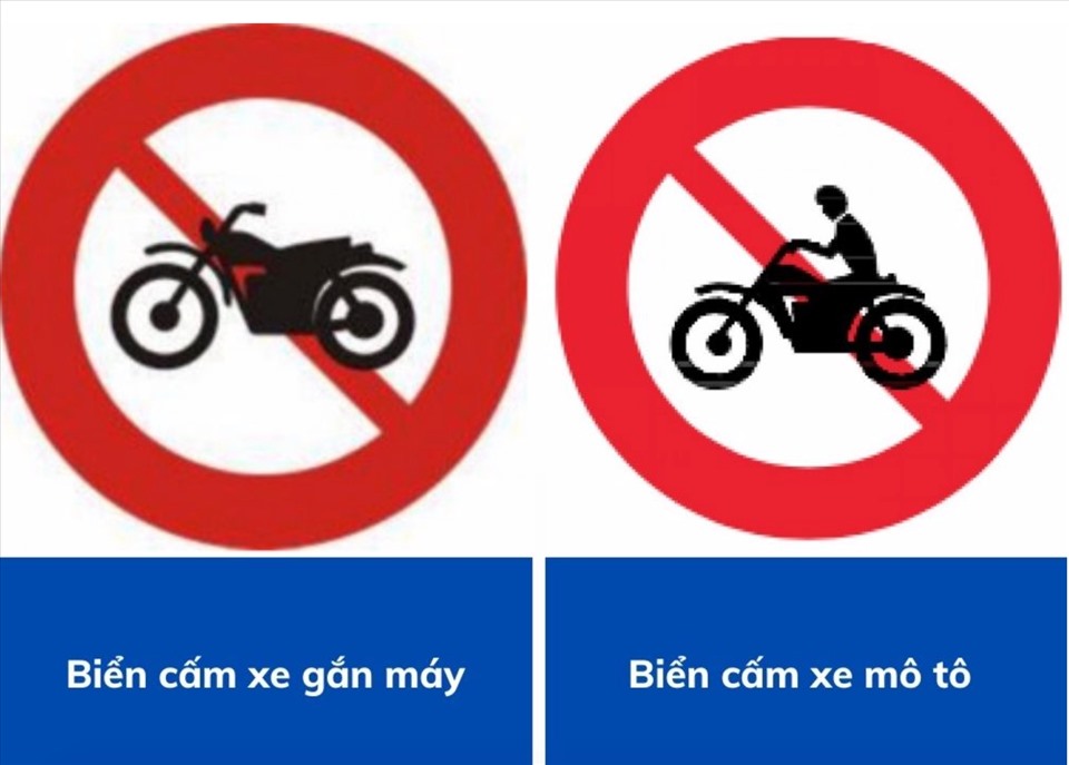 Biển báo cấm xe gắn máy ý nghĩa gì Phân biệt với biển cấm xe máy