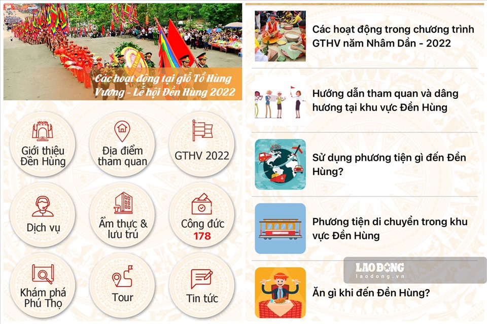 Ứng dụng du lịch thông minh Đền Hùng giúp du khách có thể trải nghiệm Lễ Giỗ tổ Hùng Vương năm 2022 trực tuyến