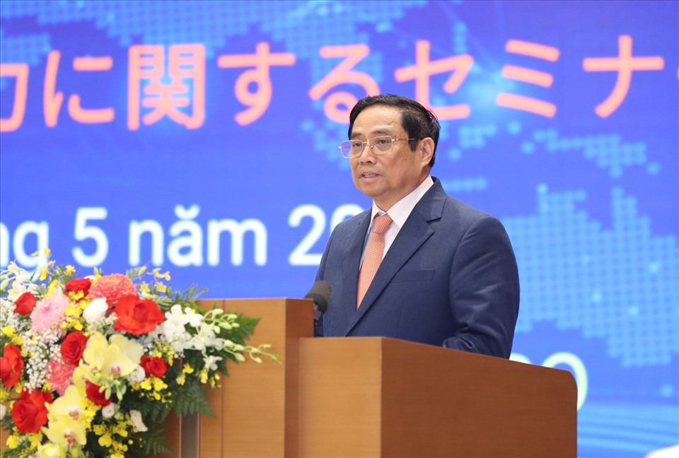 Thủ tướng Phạm Minh Chính phát biểu tại hội thảo. Ảnh: Hải Nguyễn