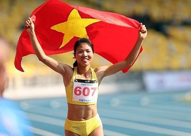 Bùi Thị Thu Thảo là một trong số các vận động viên rước cờ Đông Nam Á. Ảnh: D.P